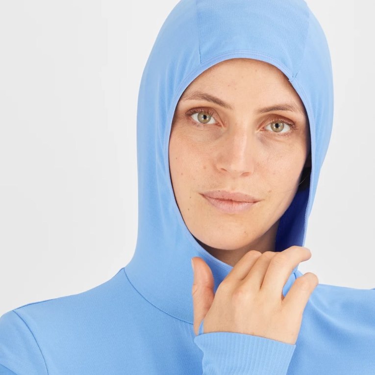 Sudaderas Salomon Essential Seamless Mujer Azules Claro | MX TBFL142